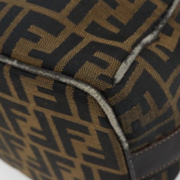 FENDI Zucca Canvas Vanity Bag Black Brown Auth 147546 - Picture 5 of 16